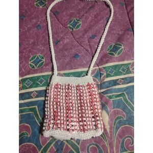 handmade crossbody bag Crochet And aluminum tabs